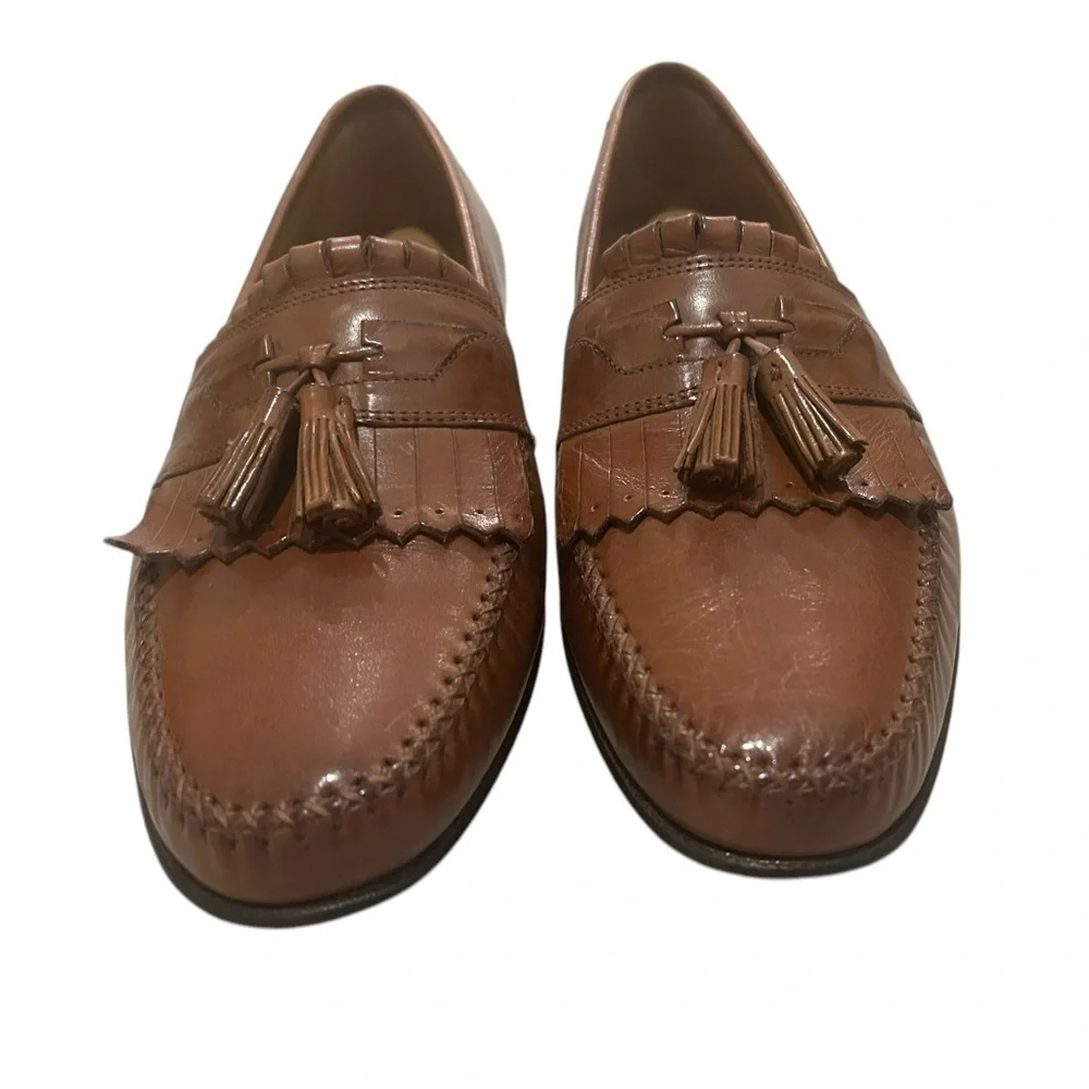 Johnston Murphy‎ Brown Leather Tassel Kiltie Loafers - Size 12M